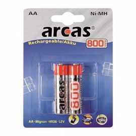 Arcas 2 pak Genopladelige batterier AA 800 mAh